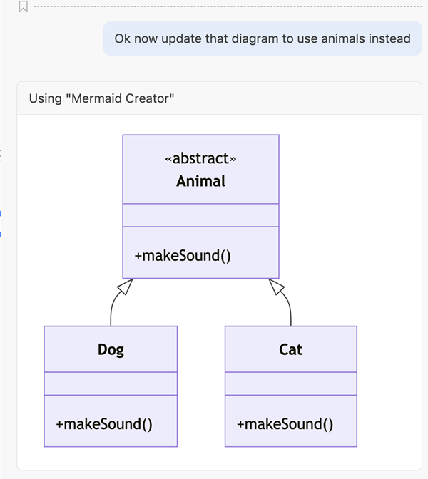 最初の図の変更版を生成するようチャットへ依頼するスクリーンショット。