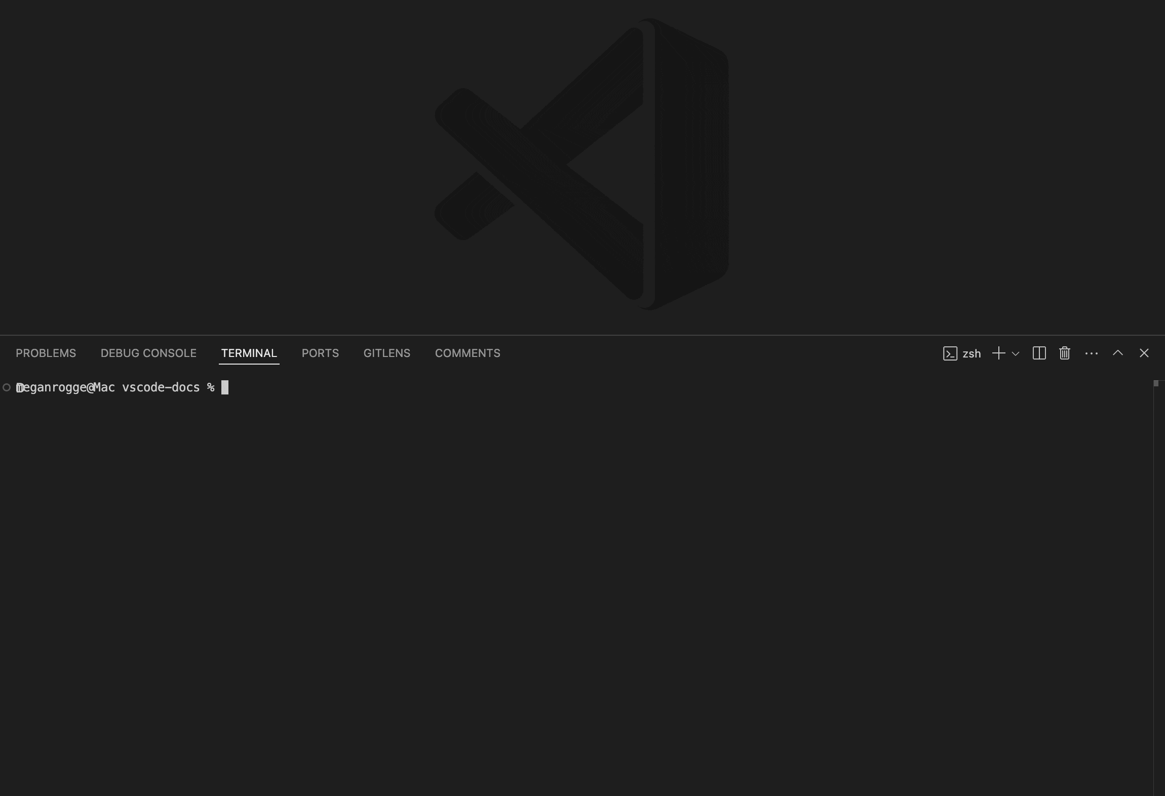 ターミナルで code コマンドを入力すると、補完が表示されます。次に -- を入力するとオプションが表示され、--locale が選択されます。ctrl+space を押して補完を要求すると、すべてのロケールが表示されます。e を入力するとリストが en と es に絞り込まれます。