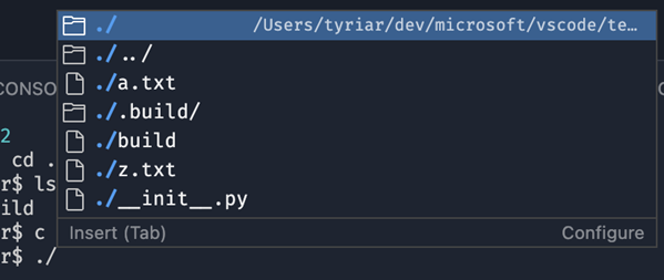 __init__.py が他のファイルの下に表示され、.build ディレクトリが build ファイルのすぐ上に表示される様子を示すスクリーンショット。